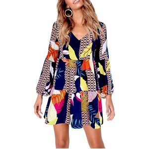 NWOT Geometric Flowy Swing Shift Dresses Sz XL